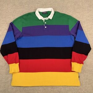 Rowing Blazers Rugby Shirt Polo Mens XXL Retro Color Block Jersey Lands End NWOT